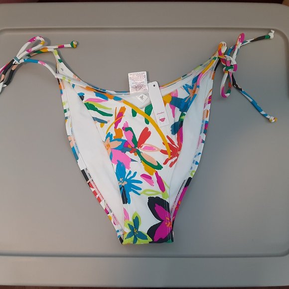 👙Xhilaration Target bikini colorful high leg side tie bottoms - Picture 2 of 8
